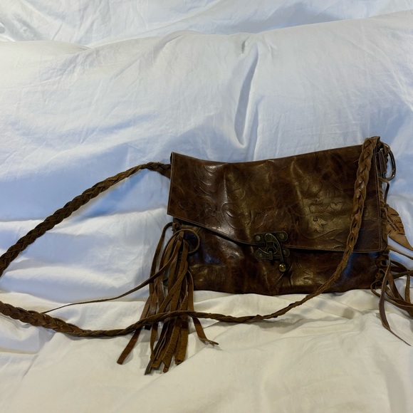 Inherited Leather boho fringe envelope bag - Picture 4 of 6